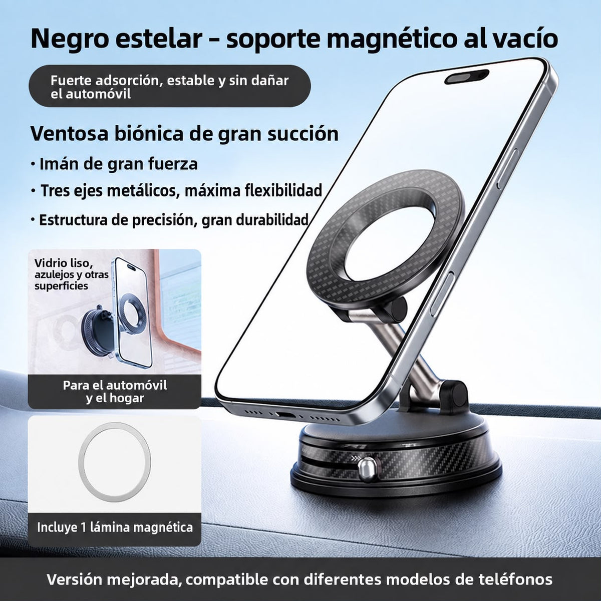 TREVYXA CHARGE PRO soporte magnético con carga inalámbrica para carro – foto 2