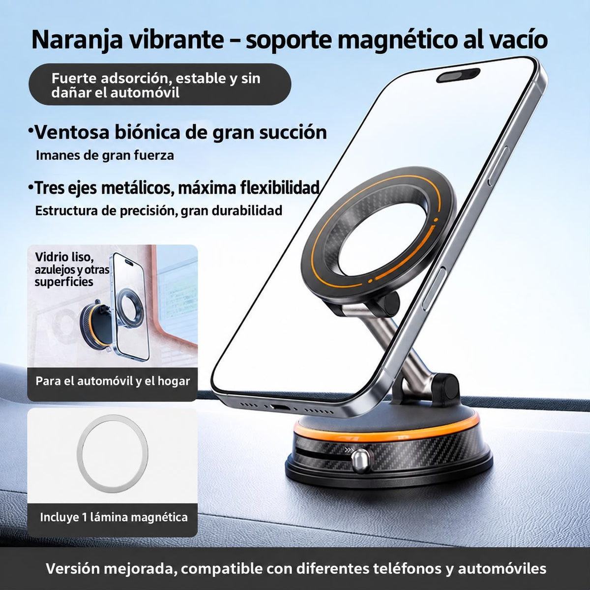 TREVYXA CHARGE PRO soporte magnético con carga inalámbrica para carro – foto 4